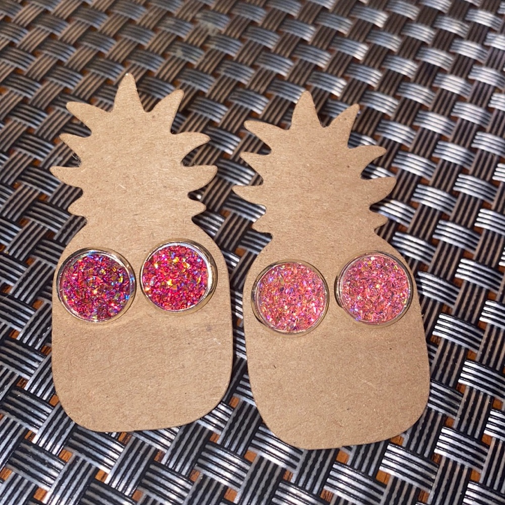 New Earrings- Shimmery Dark Pink and Shimmery Light Pink Sets